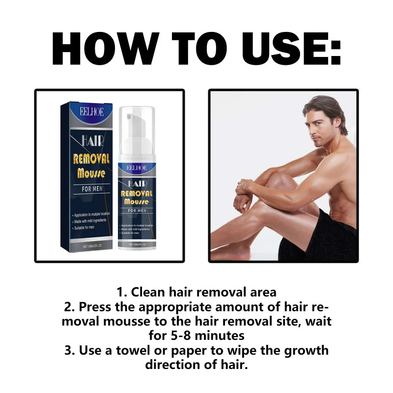 Painless Hair Removal Mousse for Men – Smooth Skin in Minutes