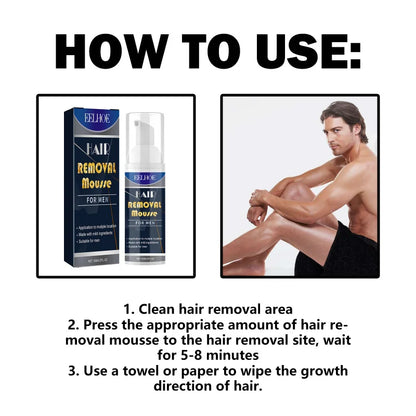 Painless Hair Removal Mousse for Men – Smooth Skin in Minutes